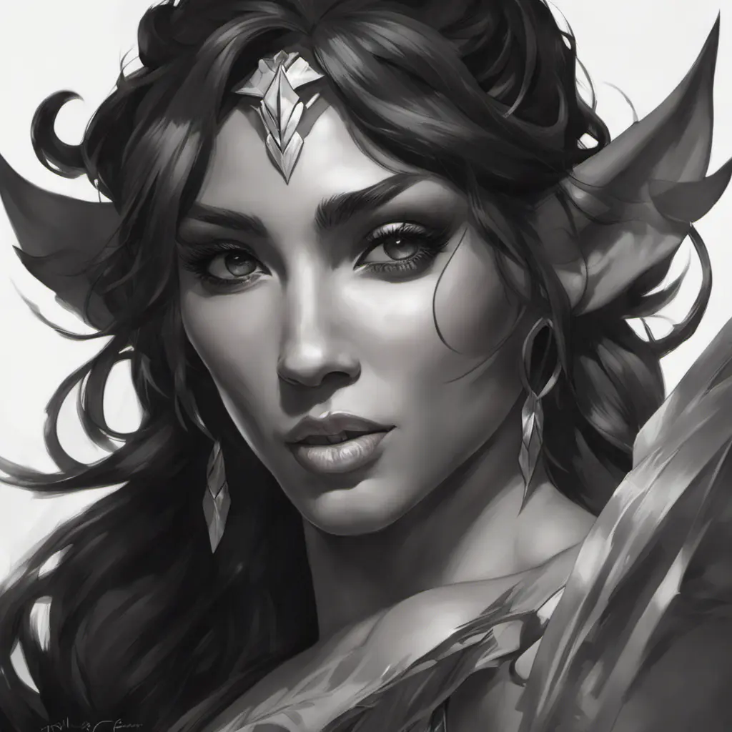 Alluring matte portrait of a beautiful Nidalee in black, 8k, Highly Detailed, Intricate, Half Body, Realistic, Sharp Focus, Volumetric Lighting, Fantasy, Elegant by Stanley Artgerm Lau, Alphonse Mucha, WLOP, Stefan Kostic