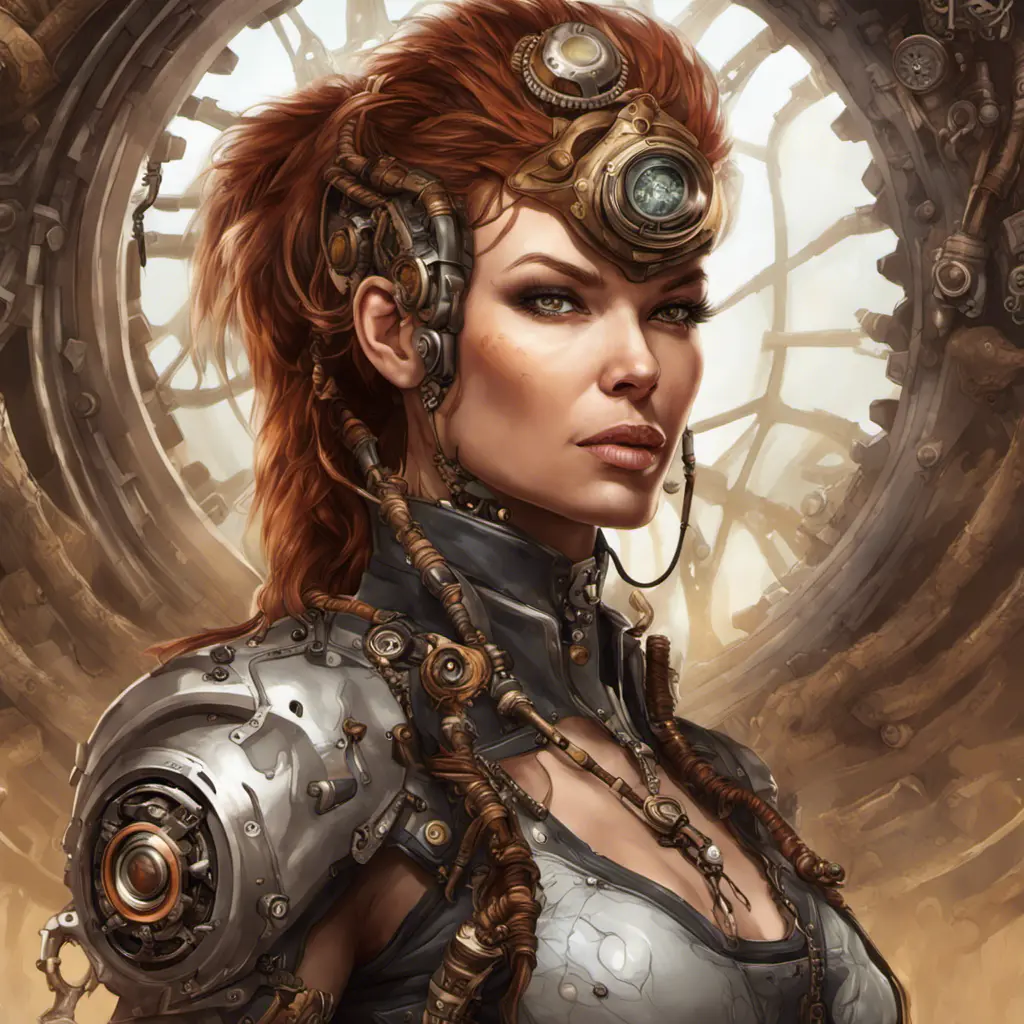 Steampunk portrait of Sarah Kerrigan, Highly Detailed, Intricate, Artstation, Beautiful, Digital Painting, Sharp Focus, Concept Art, Elegant