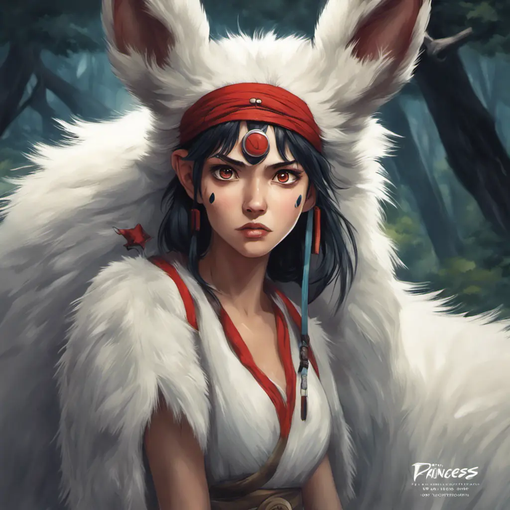 Alluring portrait of princess mononoke, 4k, 4k resolution, 8k, Hyper Detailed, Anime by Stanley Artgerm Lau, Stefan Kostic