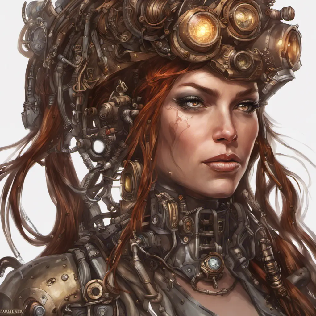 Steampunk portrait of Sarah Kerrigan, Highly Detailed, Intricate, Artstation, Beautiful, Digital Painting, Sharp Focus, Concept Art, Elegant