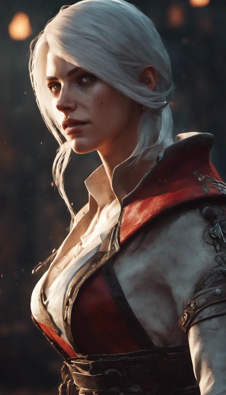 Female rouge assassin in The Witcher 3 Style, 4k, Highly Detailed, Beautiful, Cinematic Lighting, Sharp Focus, Volumetric Lighting, Closeup Portrait, Concept Art