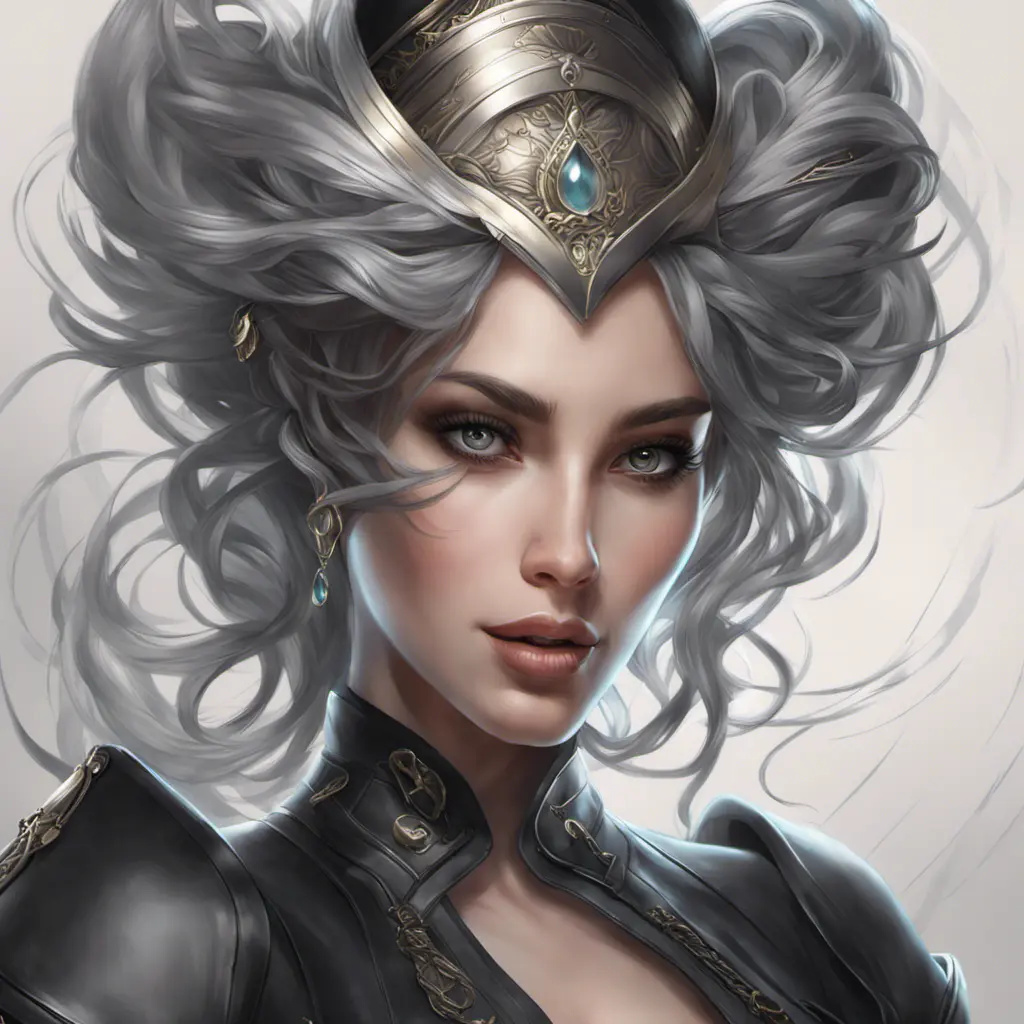 Alluring matte portrait of a beautiful Sona wearing black leather, 8k, Highly Detailed, Intricate, Half Body, Realistic, Sharp Focus, Volumetric Lighting, Fantasy, Elegant by Stanley Artgerm Lau, Alphonse Mucha, WLOP