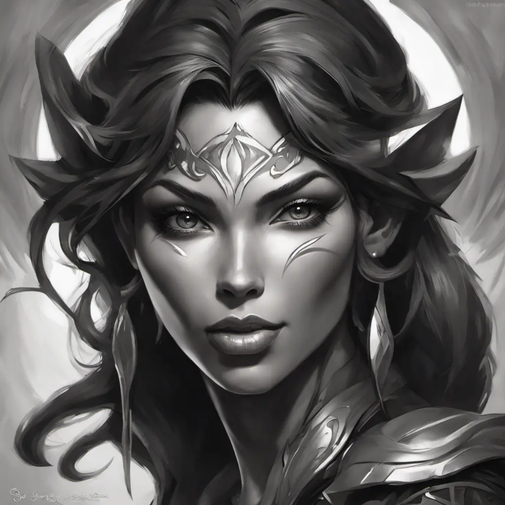 Alluring matte portrait of a beautiful Nidalee wearing black leather, 8k, Highly Detailed, Intricate, Half Body, Realistic, Sharp Focus, Volumetric Lighting, Fantasy, Elegant by Stanley Artgerm Lau, Alphonse Mucha, WLOP