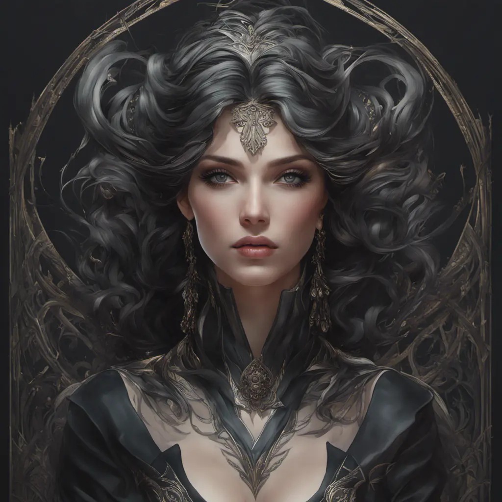 Alluring matte portrait of the beautiful Vex in black, 8k, Highly Detailed, Intricate, Realistic, Sharp Focus, Volumetric Lighting, Fantasy, Elegant by Stanley Artgerm Lau, Alphonse Mucha, WLOP, Stefan Kostic