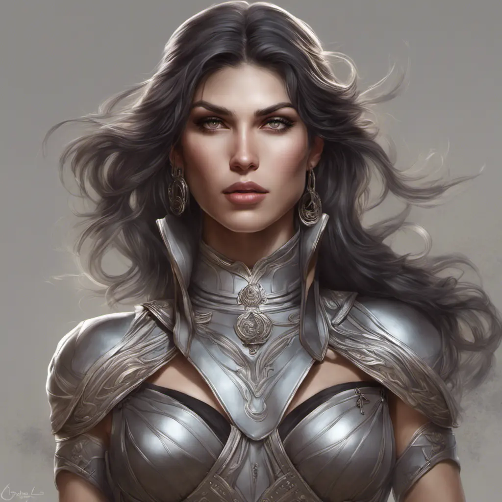 Alluring matte portrait of a beautiful Kassandra wearing black leather, 8k, Highly Detailed, Intricate, Half Body, Realistic, Sharp Focus, Volumetric Lighting, Fantasy, Elegant by Stanley Artgerm Lau, Alphonse Mucha, WLOP, Stefan Kostic