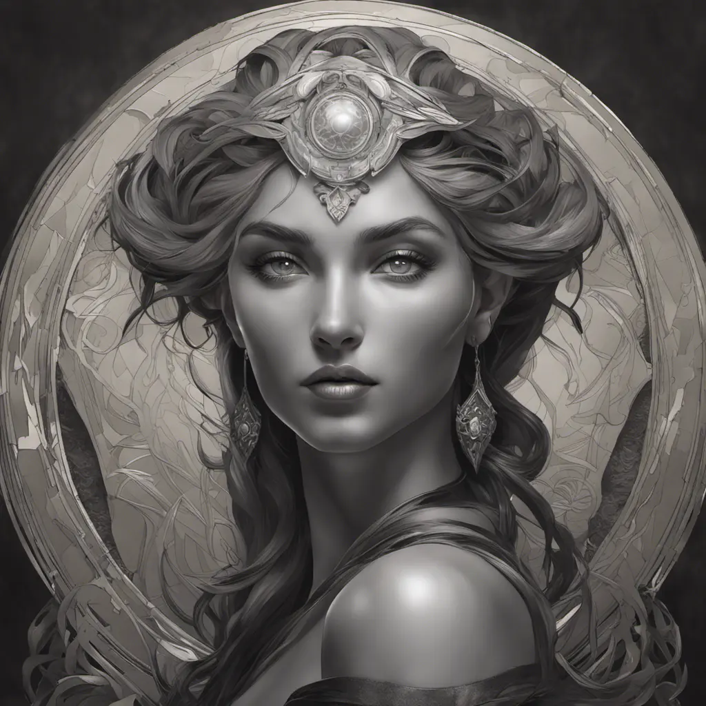 Alluring matte portrait of the beautiful goddess Artemis in black in the style of Stefan Kostic, 8k, Highly Detailed, Intricate, Realistic, Sharp Focus, Volumetric Lighting, Fantasy, Elegant by Stanley Artgerm Lau, Alphonse Mucha, WLOP