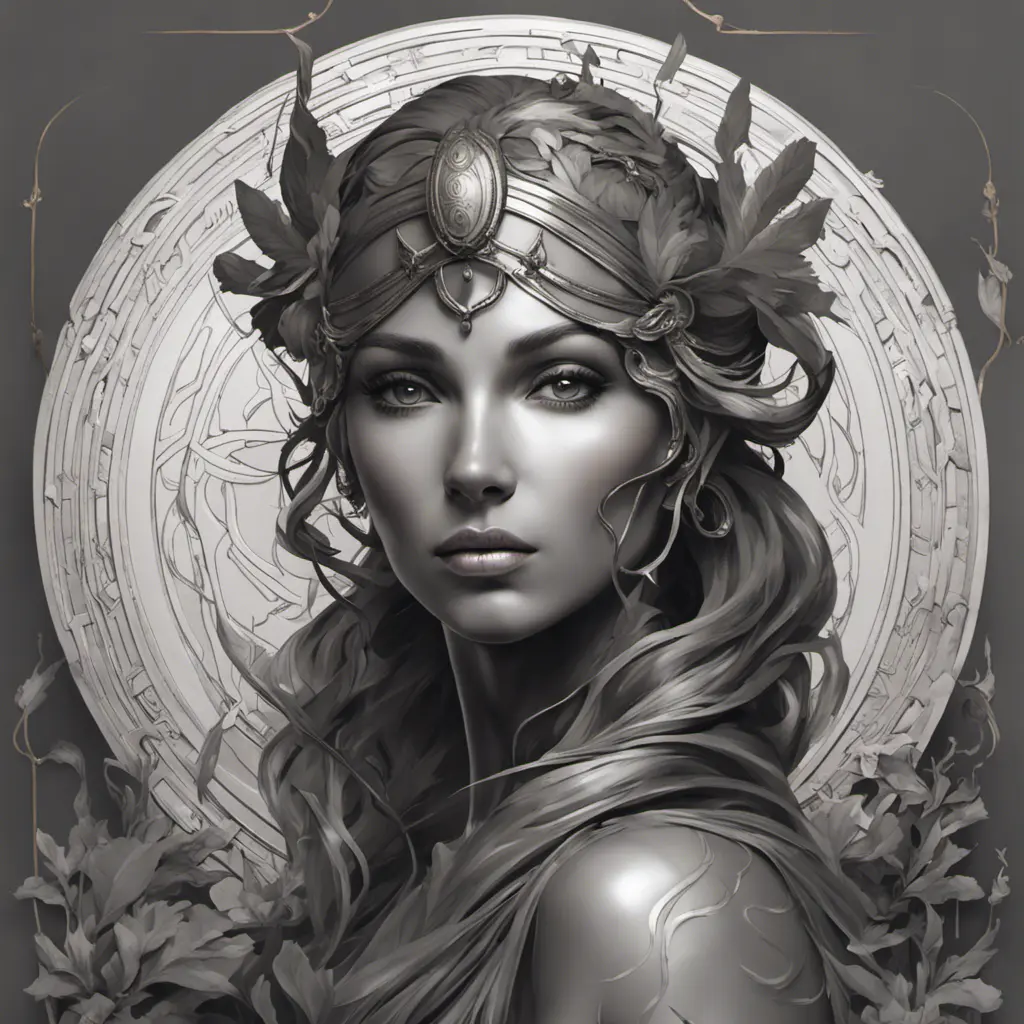 Alluring matte portrait of the beautiful goddess Artemis in black in the style of Stefan Kostic, 8k, Highly Detailed, Intricate, Realistic, Sharp Focus, Volumetric Lighting, Fantasy, Elegant by Stanley Artgerm Lau, Alphonse Mucha, WLOP