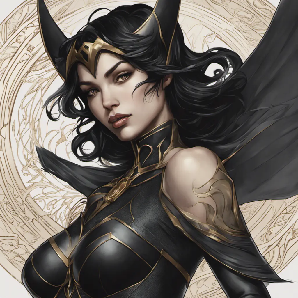 Alluring matte portrait of the beautiful Cassandra Cain in black, 8k, Highly Detailed, Intricate, Realistic, Sharp Focus, Volumetric Lighting, Fantasy, Elegant by Stanley Artgerm Lau, Alphonse Mucha, WLOP, Stefan Kostic