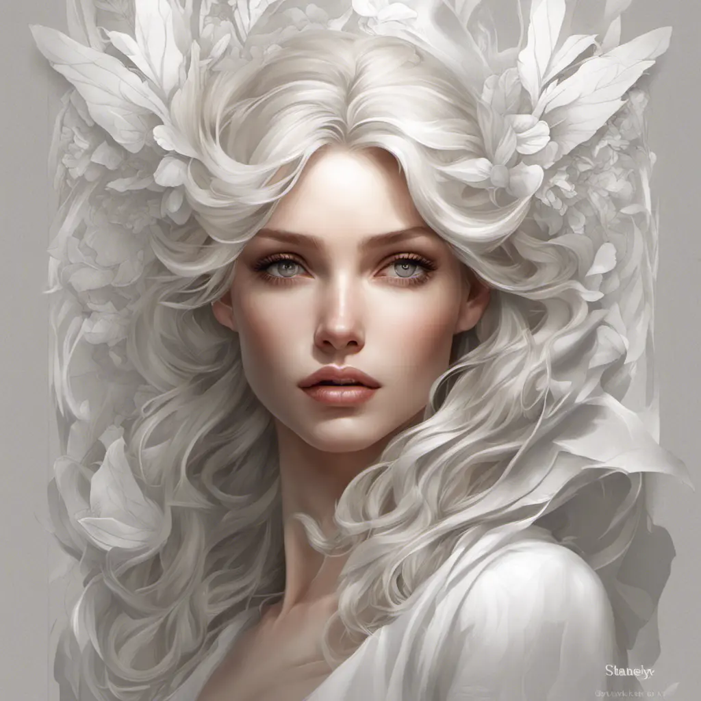 Alluring matte portrait of a beautiful A2 in white, 8k, Highly Detailed, Intricate, Half Body, Realistic, Sharp Focus, Volumetric Lighting, Fantasy, Elegant by Stanley Artgerm Lau, Alphonse Mucha, WLOP, Stefan Kostic