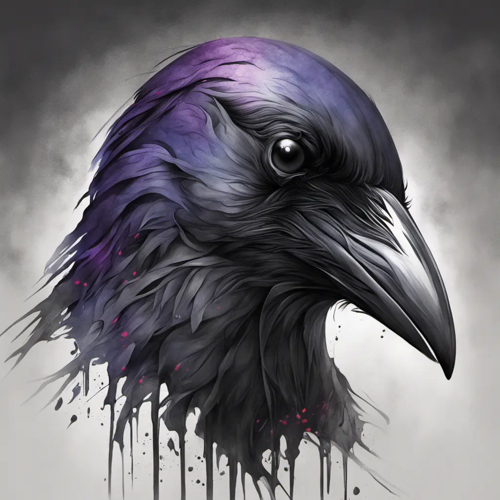 Raven, Highly Detailed, Intricate, Color Splash, Ink Art, Fantasy, Dark by Stanley Artgerm Lau