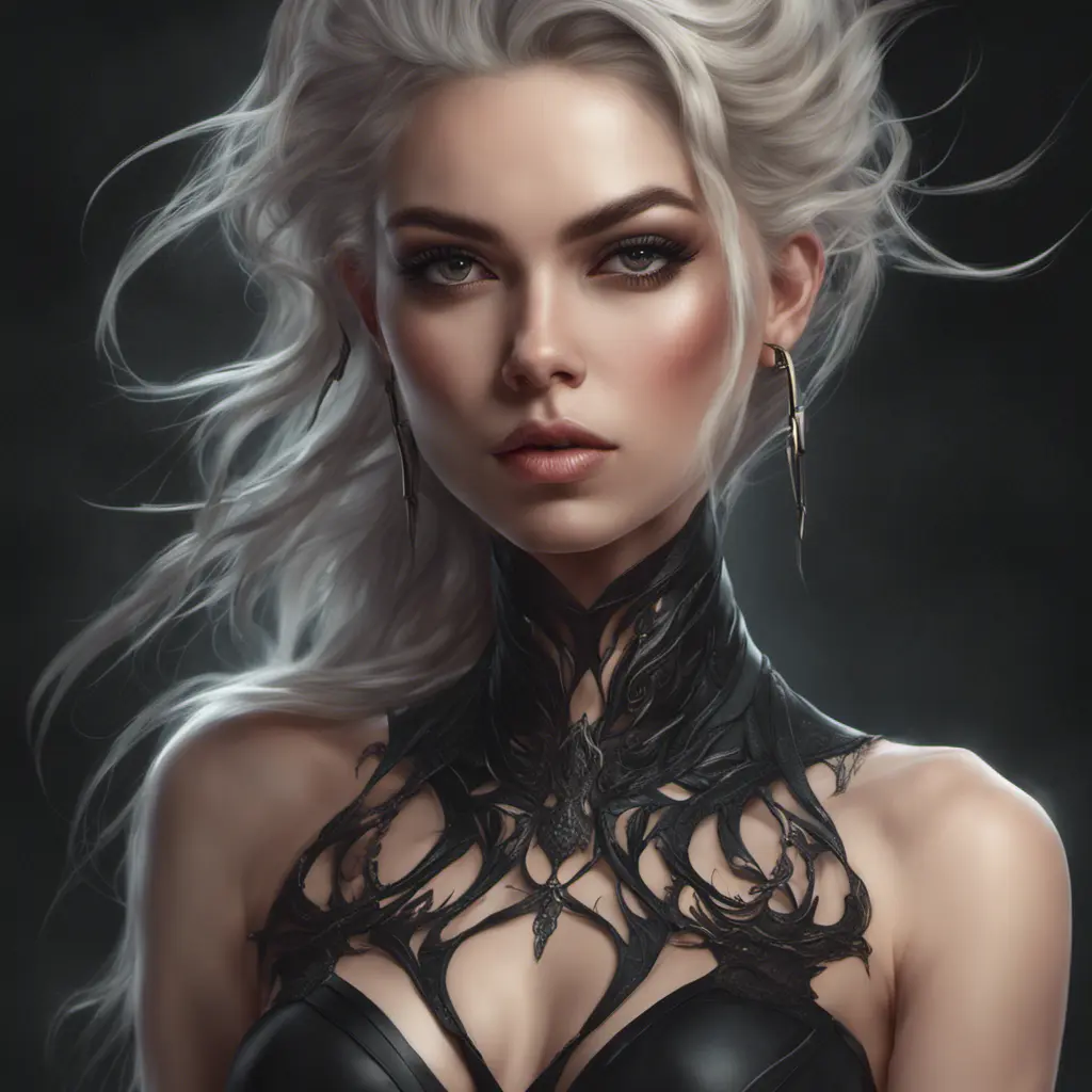 Alluring matte portrait of a fierce beautiful Lyx in black, 8k, Highly Detailed, Intricate, Half Body, Realistic, Sharp Focus, Volumetric Lighting, Fantasy, Elegant by Stanley Artgerm Lau, WLOP, Stefan Kostic