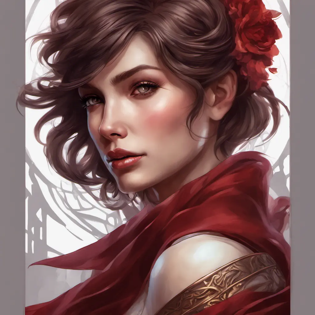 Alluring matte portrait of the beautiful Fiora in dark red, 8k, Highly Detailed, Intricate, Realistic, Sharp Focus, Volumetric Lighting, Fantasy, Elegant by Stanley Artgerm Lau, Alphonse Mucha, WLOP, Stefan Kostic