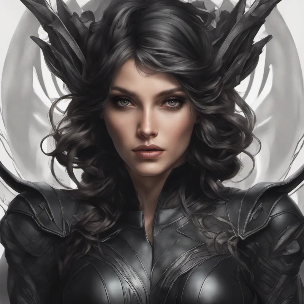 Alluring matte portrait of a beautiful Vex wearing black leather, 8k, Highly Detailed, Intricate, Half Body, Realistic, Sharp Focus, Volumetric Lighting, Fantasy, Elegant by Stanley Artgerm Lau, Alphonse Mucha, WLOP