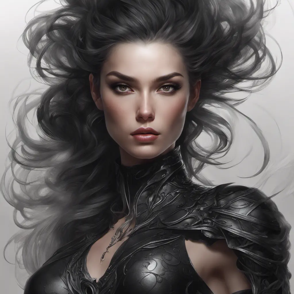 Alluring matte portrait of a fierce beautiful Lyx in black, 8k, Highly Detailed, Intricate, Half Body, Realistic, Sharp Focus, Volumetric Lighting, Fantasy, Elegant by Stanley Artgerm Lau, WLOP, Stefan Kostic