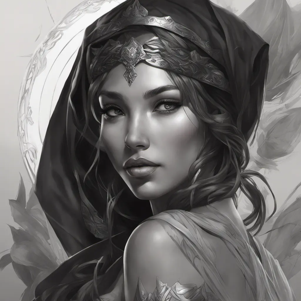 Alluring matte portrait of a beautiful veiled Nidalee wearing a black veil, 8k, Highly Detailed, Intricate, Half Body, Realistic, Sharp Focus, Volumetric Lighting, Fantasy, Elegant by Stanley Artgerm Lau, Alphonse Mucha, WLOP