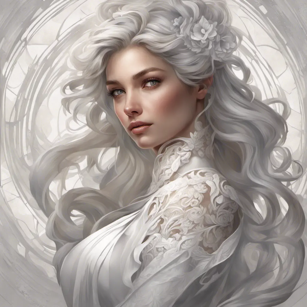 Alluring matte portrait of a beautiful A2 in white, 8k, Highly Detailed, Intricate, Half Body, Realistic, Sharp Focus, Volumetric Lighting, Fantasy, Elegant by Stanley Artgerm Lau, Alphonse Mucha, WLOP, Stefan Kostic