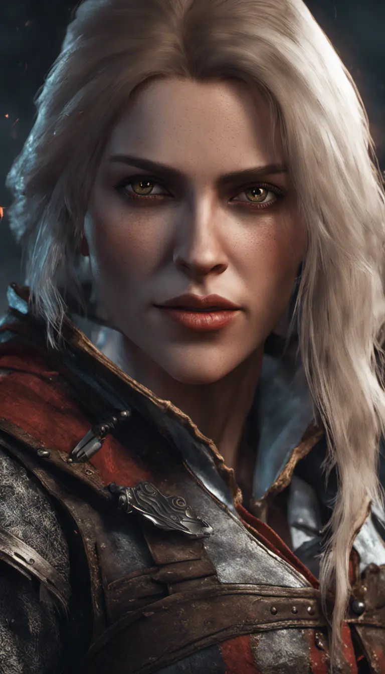 Female rouge assassin in The Witcher 3 Style, 4k, Highly Detailed, Beautiful, Cinematic Lighting, Sharp Focus, Volumetric Lighting, Closeup Portrait, Concept Art