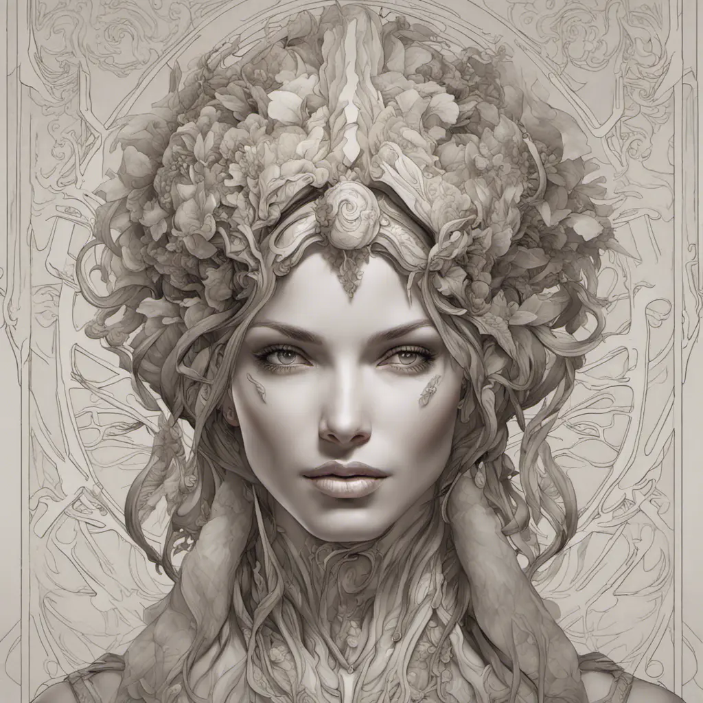 Alluring matte portrait of a beautiful Sarah Kerrigan, 8k, Highly Detailed, Intricate, Half Body, Realistic, Sharp Focus, Volumetric Lighting, Fantasy, Elegant by Alphonse Mucha