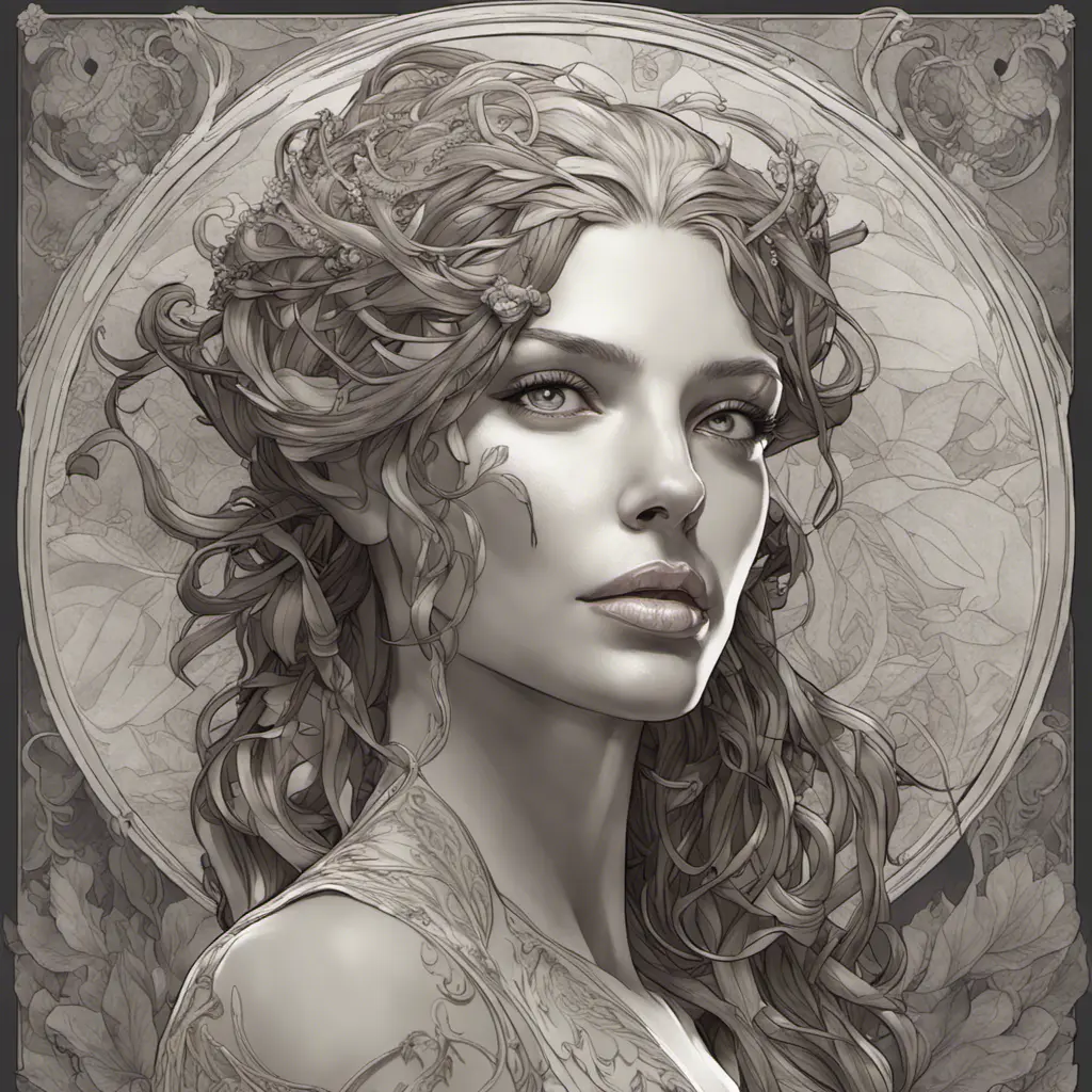 Alluring matte portrait of a beautiful Sarah Kerrigan, 8k, Highly Detailed, Intricate, Half Body, Realistic, Sharp Focus, Volumetric Lighting, Fantasy, Elegant by Alphonse Mucha