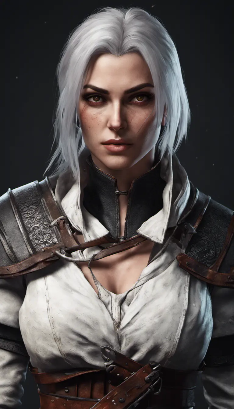 Female rouge assassin in The Witcher 3 Style, 4k, Highly Detailed, Beautiful, Cinematic Lighting, Sharp Focus, Volumetric Lighting, Closeup Portrait, Concept Art