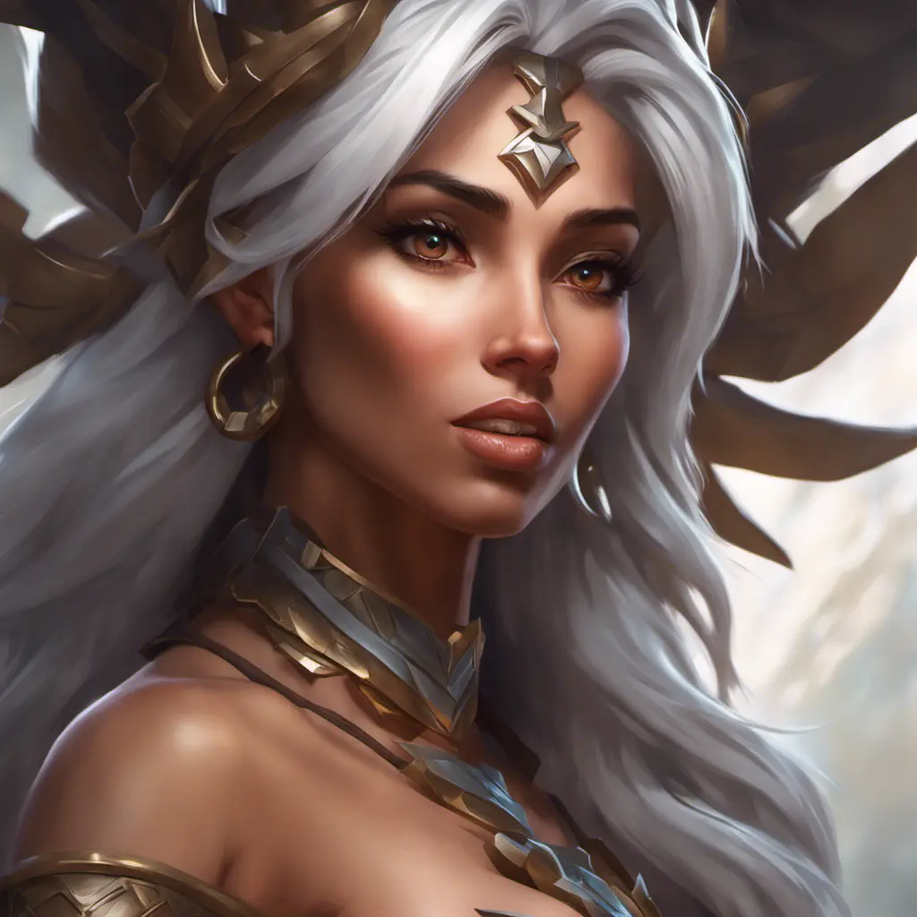 Alluring matte portrait of a beautiful Nidalee in the style of Stefan Kostic, 8k, Highly Detailed, Intricate, Half Body, Realistic, Sharp Focus, Volumetric Lighting, Fantasy, Elegant by Stanley Artgerm Lau, Greg Rutkowski