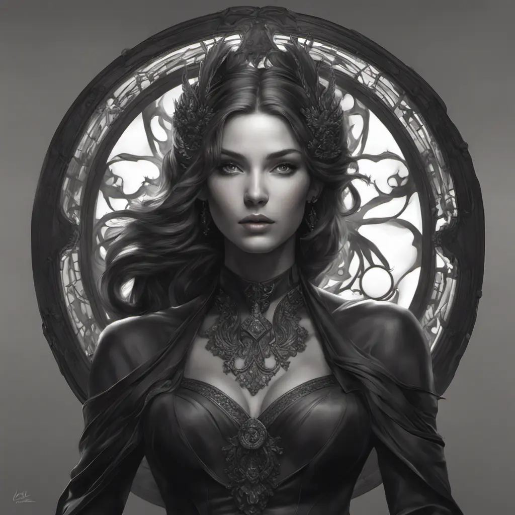 Alluring matte portrait of the beautiful Vex in black, 8k, Highly Detailed, Intricate, Realistic, Sharp Focus, Volumetric Lighting, Fantasy, Elegant by Stanley Artgerm Lau, Alphonse Mucha, WLOP, Stefan Kostic