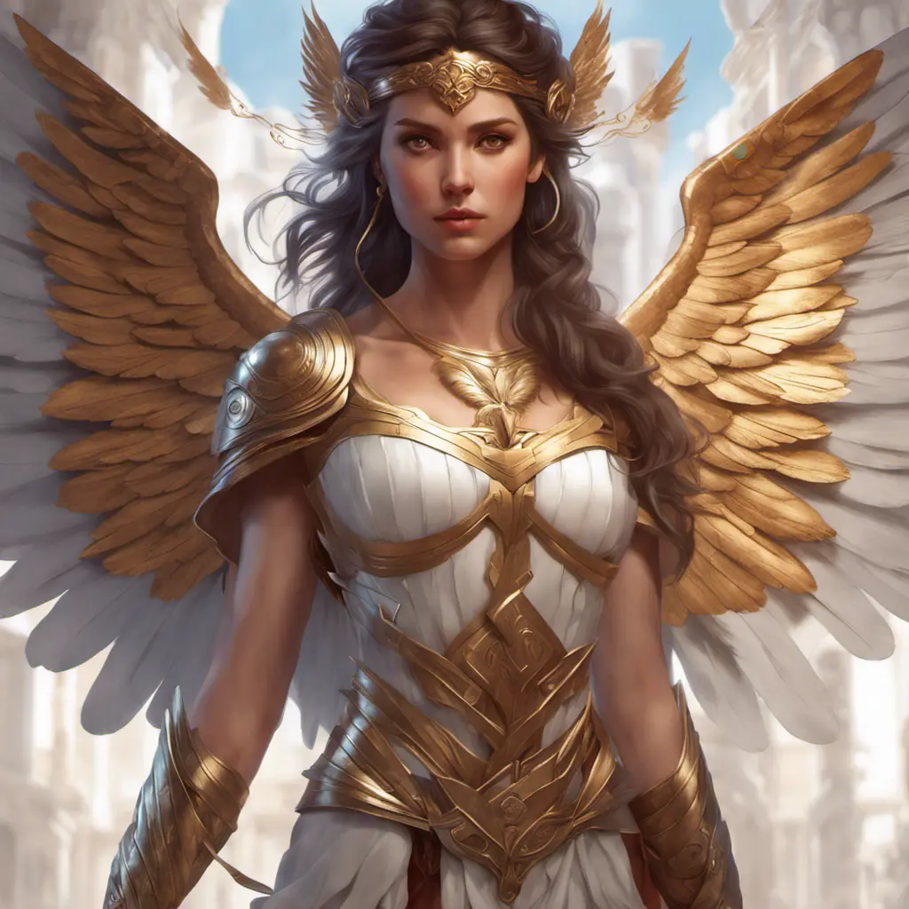 Alluring matte portrait of a beautiful Kassandra with wings, 8k, Highly Detailed, Intricate, Half Body, Realistic, Sharp Focus, Volumetric Lighting, Fantasy, Elegant by Stanley Artgerm Lau, Alphonse Mucha, WLOP