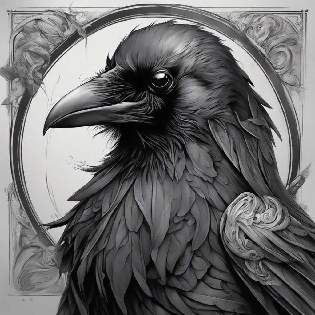 Raven, Highly Detailed, Intricate, Color Splash, Ink Art, Fantasy, Dark by Stanley Artgerm Lau