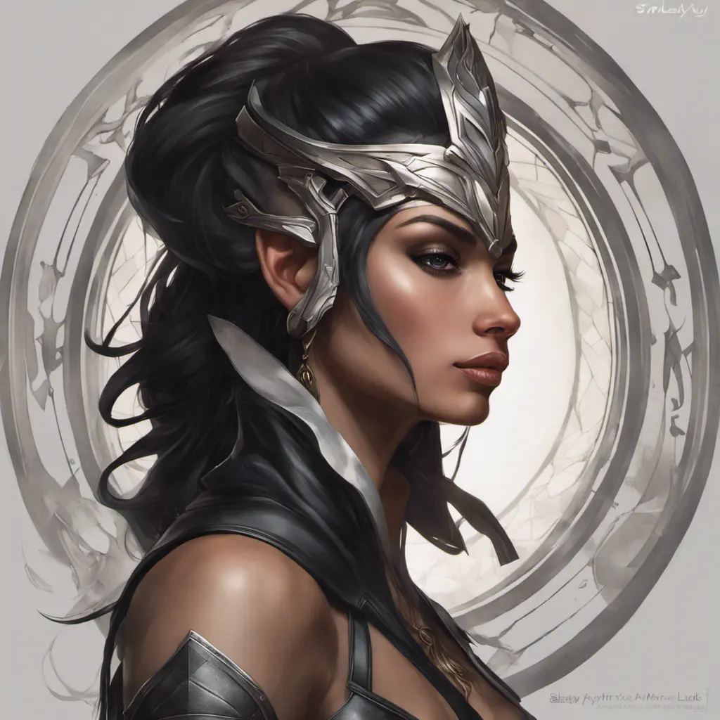 Alluring matte portrait of a beautiful Sivir wearing black leather, 8k, Highly Detailed, Intricate, Half Body, Realistic, Sharp Focus, Volumetric Lighting, Fantasy, Elegant by Stanley Artgerm Lau, Alphonse Mucha, WLOP