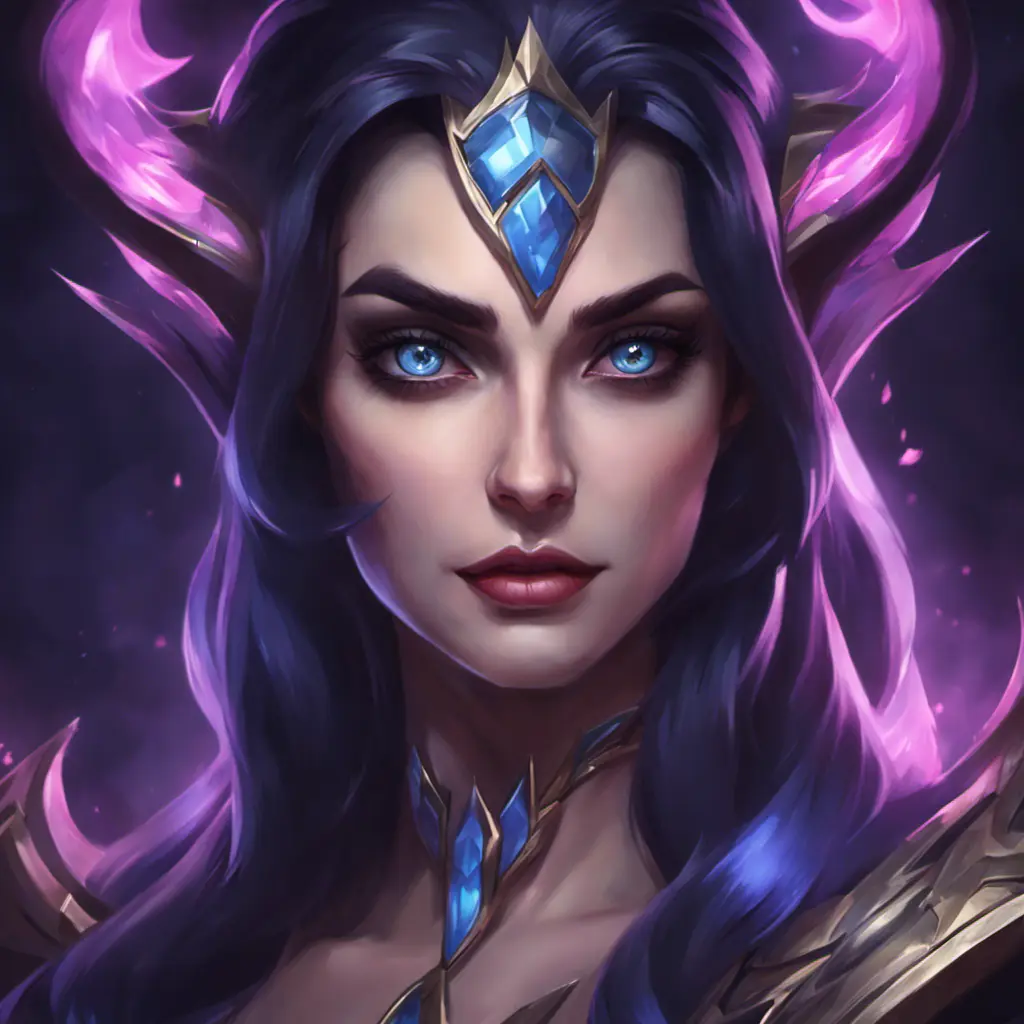 Alluring matte portrait of a beautiful Morgana from League of Legends in the style of Stefan Kostic, 8k, High Definition, Highly Detailed, Intricate, Half Body, Realistic, Sharp Focus, Fantasy, Elegant