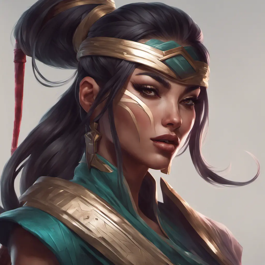 Alluring matte portrait of a beautiful Akali in the style of Stefan Kostic, 8k, Highly Detailed, Intricate, Half Body, Realistic, Sharp Focus, Volumetric Lighting, Fantasy, Elegant by Stanley Artgerm Lau, Greg Rutkowski