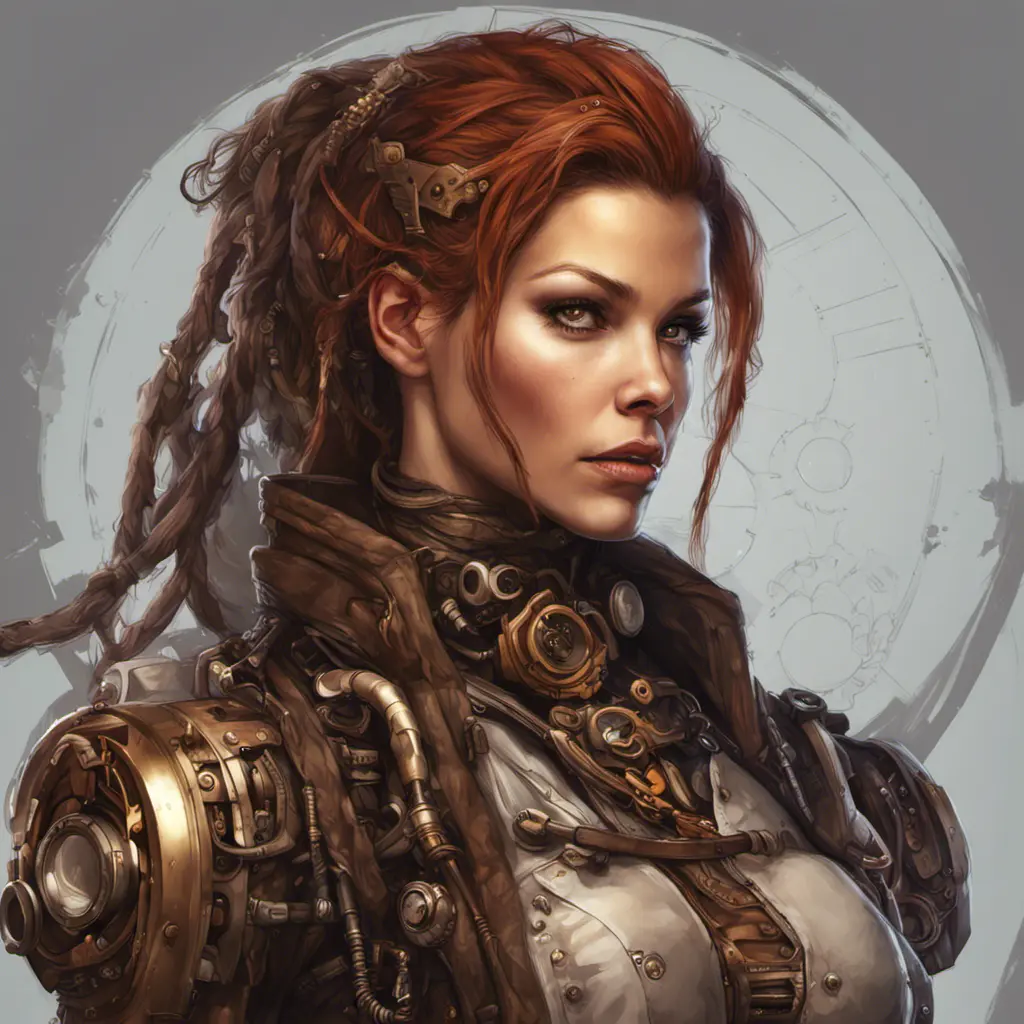 Steampunk portrait of Sarah Kerrigan, Highly Detailed, Intricate, Artstation, Beautiful, Digital Painting, Sharp Focus, Concept Art, Elegant