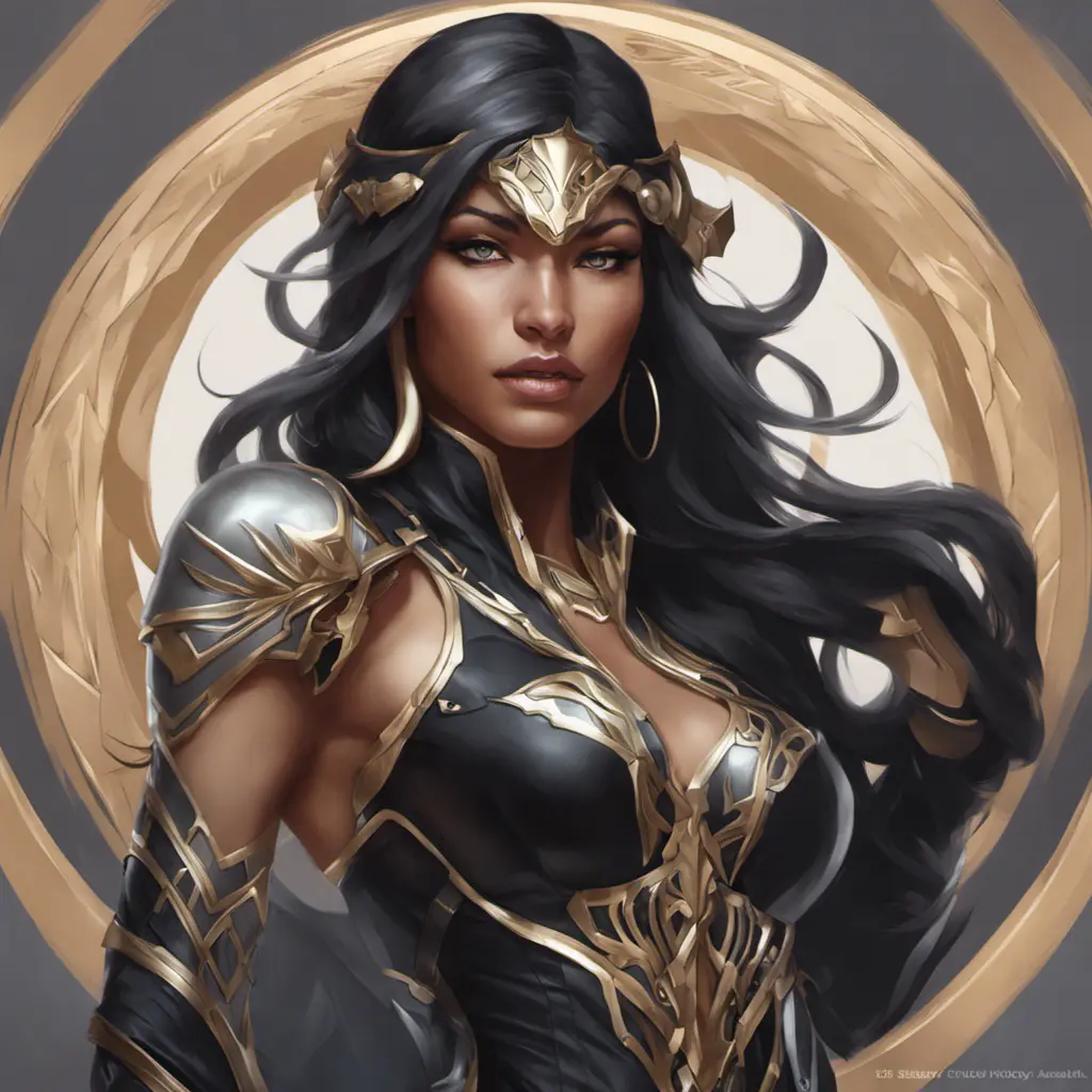 Alluring matte portrait of a beautiful Sivir wearing black leather, 8k, Highly Detailed, Intricate, Half Body, Realistic, Sharp Focus, Volumetric Lighting, Fantasy, Elegant by Stanley Artgerm Lau, Alphonse Mucha, WLOP