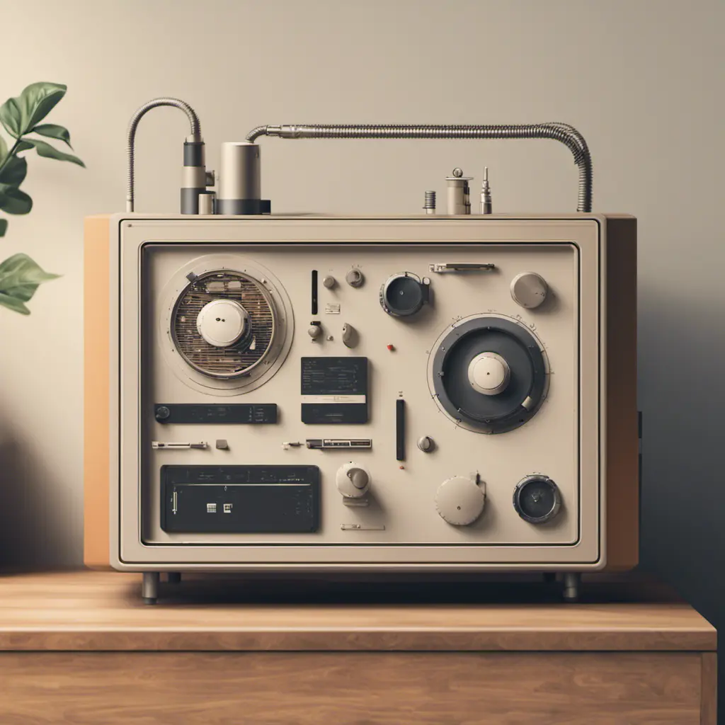 A Time Machine designed by Dieter Rams. stunning industrial design. Natural colors, mid century modern design, 8k, Highly Detailed, Hyper Detailed, Vintage Illustration, Sharp Focus, Smooth, Octane Render, Vector Art