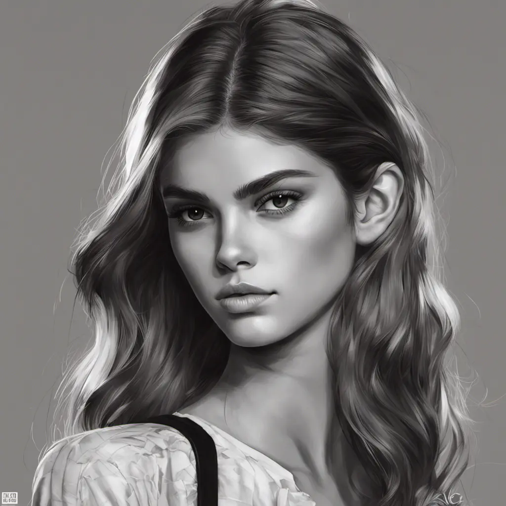 Anime portrait of Kaia Gerber, Highly Detailed, Intricate, Artstation, Beautiful, Digital Painting, Sharp Focus, Concept Art, Elegant