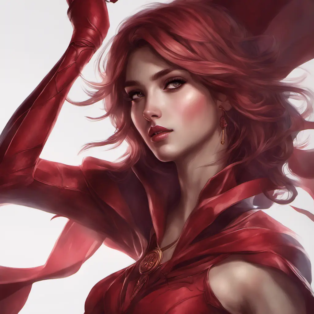 Alluring matte portrait of the beautiful Fiora in dark red, 8k, Highly Detailed, Intricate, Realistic, Sharp Focus, Volumetric Lighting, Fantasy, Elegant by Stanley Artgerm Lau, Alphonse Mucha, WLOP, Stefan Kostic