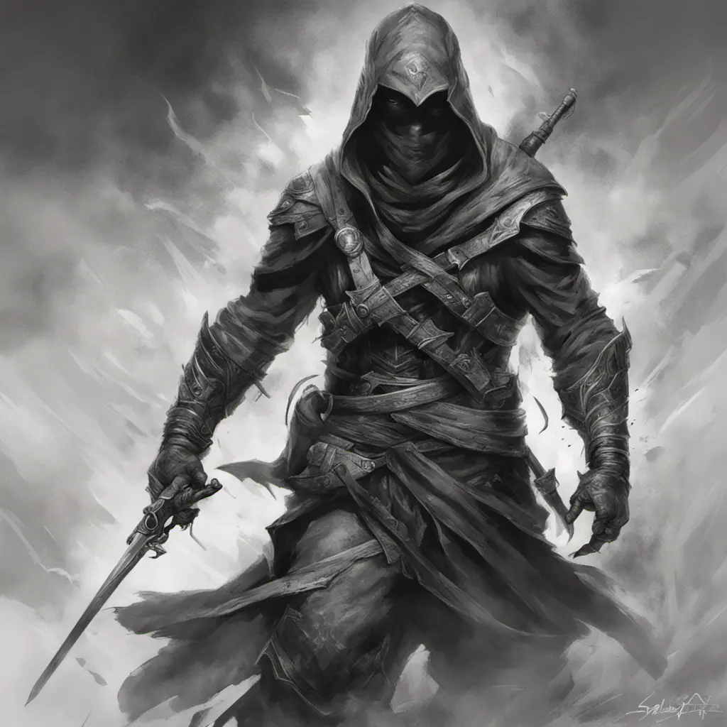 Assassin emerging from the fog of battle, Highly Detailed, Color Splash, Ink Art, Fantasy, Dark by Stanley Artgerm Lau