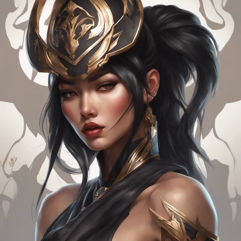 Alluring matte portrait of a beautiful Akali wearing black leather, 8k, Highly Detailed, Intricate, Half Body, Realistic, Sharp Focus, Volumetric Lighting, Fantasy, Elegant by Stanley Artgerm Lau, Alphonse Mucha, WLOP