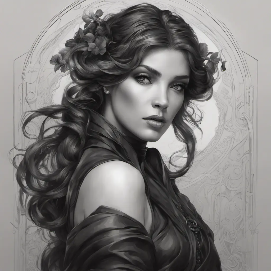 Alluring matte portrait of the beautiful Vex in black, 8k, Highly Detailed, Intricate, Realistic, Sharp Focus, Volumetric Lighting, Fantasy, Elegant by Stanley Artgerm Lau, Alphonse Mucha, WLOP, Stefan Kostic