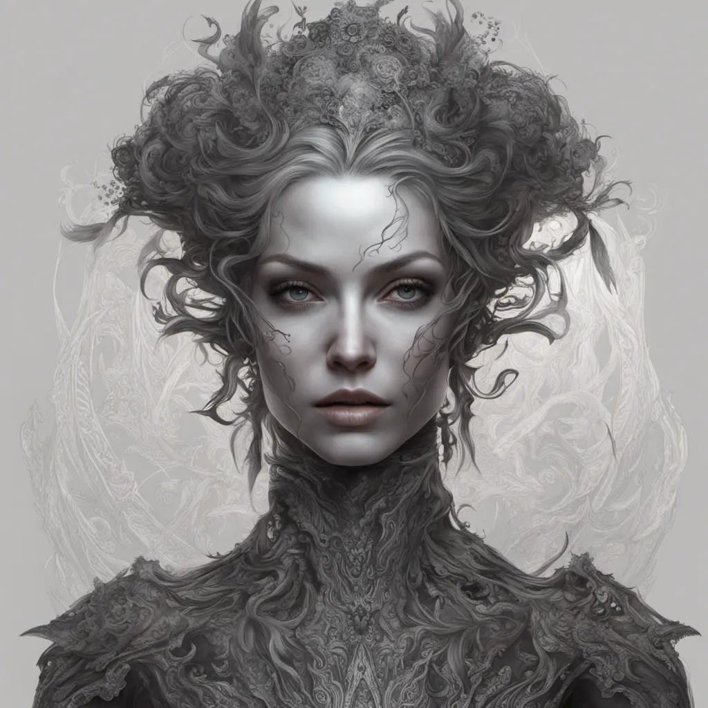 Alluring highly detailed matte portrait of a beautiful wraith in the style of Stefan Kostic, 8k, High Definition, Highly Detailed, Intricate, Half Body, Realistic, Sharp Focus, Fantasy, Elegant