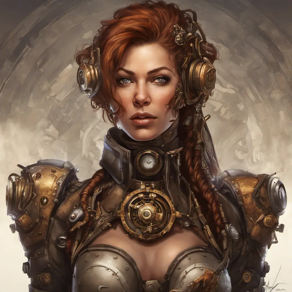 Steampunk portrait of Sarah Kerrigan, Highly Detailed, Intricate, Artstation, Beautiful, Digital Painting, Sharp Focus, Concept Art, Elegant