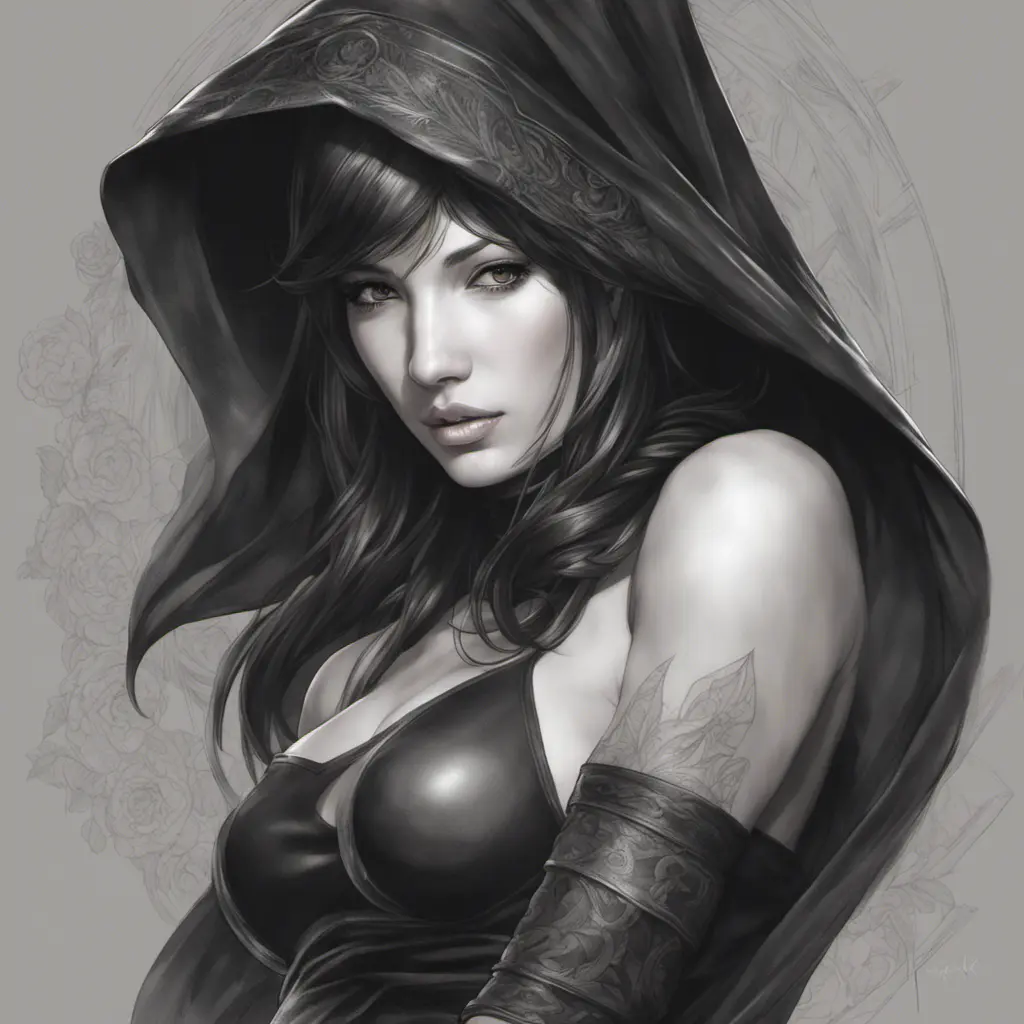 Alluring matte portrait of a beautiful veiled Tifa Lockhart wearing a black veil, 8k, Highly Detailed, Intricate, Half Body, Realistic, Sharp Focus, Volumetric Lighting, Fantasy, Elegant by Stanley Artgerm Lau, Alphonse Mucha, WLOP