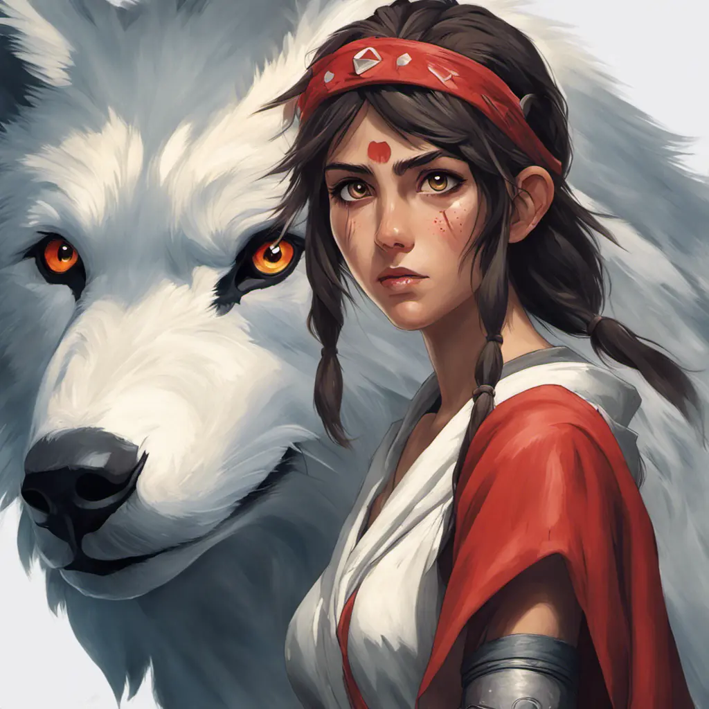 portrait of princess mononoke, 4k, 4k resolution, 8k, Hyper Detailed, Anime by Stanley Artgerm Lau