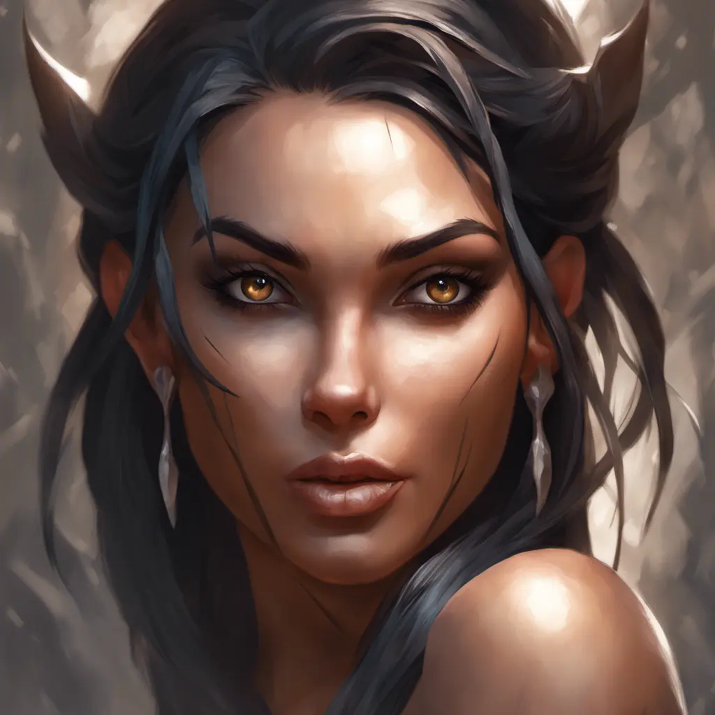 Alluring matte portrait of a beautiful Nidalee in the style of Stefan Kostic, 8k, Highly Detailed, Intricate, Half Body, Realistic, Sharp Focus, Volumetric Lighting, Fantasy, Elegant by Stanley Artgerm Lau, Greg Rutkowski