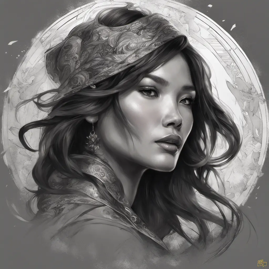 Gemma Chan, colorful painting on grey scale face, powerful, magic, thunders, dramatic lighting, intricate tattoos, wild, highly detailed, digital painting, artstation, concept art, smooth, sharp focus, illustration, art by artgerm and greg rutkowski and alphonse mucha, footage, 4k, Hyper Detailed