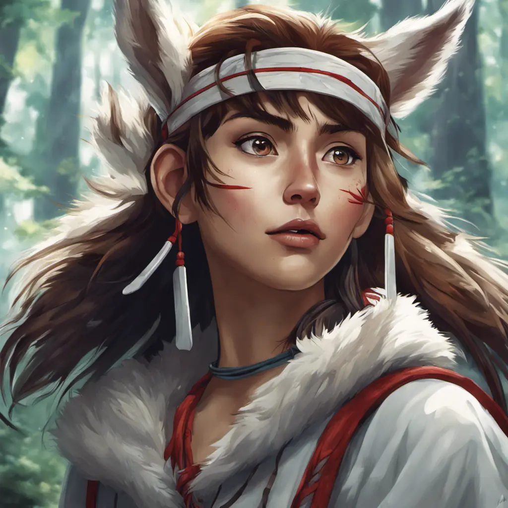 portrait of princess mononoke, 4k, 4k resolution, 8k, Hyper Detailed, Anime by Stanley Artgerm Lau