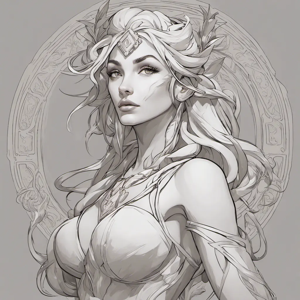 Alluring matte portrait of a beautiful Nidalee, 8k, Highly Detailed, Intricate, Half Body, Realistic, Sharp Focus, Volumetric Lighting, Fantasy, Elegant by Alphonse Mucha