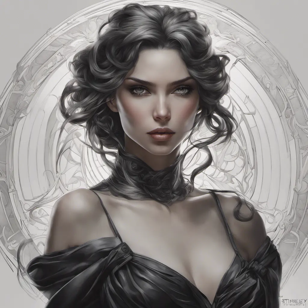 Alluring matte portrait of the beautiful Vex in black, 8k, Highly Detailed, Intricate, Realistic, Sharp Focus, Volumetric Lighting, Fantasy, Elegant by Stanley Artgerm Lau, Alphonse Mucha, WLOP, Stefan Kostic