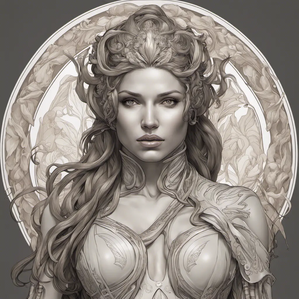 Alluring matte portrait of a beautiful Sarah Kerrigan, 8k, Highly Detailed, Intricate, Half Body, Realistic, Sharp Focus, Volumetric Lighting, Fantasy, Elegant by Alphonse Mucha