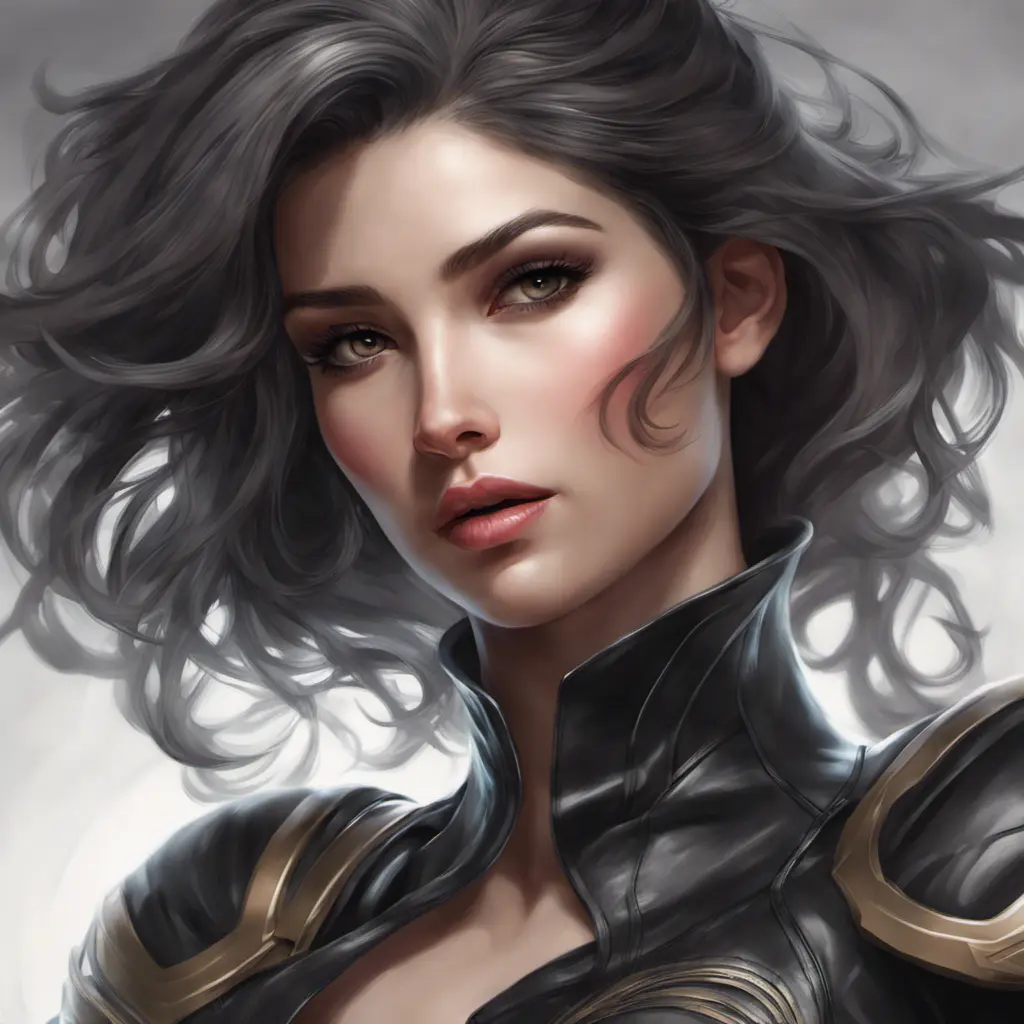 Alluring matte portrait of a beautiful Fiora wearing black leather, 8k, Highly Detailed, Intricate, Half Body, Realistic, Sharp Focus, Volumetric Lighting, Fantasy, Elegant by Stanley Artgerm Lau, Alphonse Mucha, WLOP, Stefan Kostic